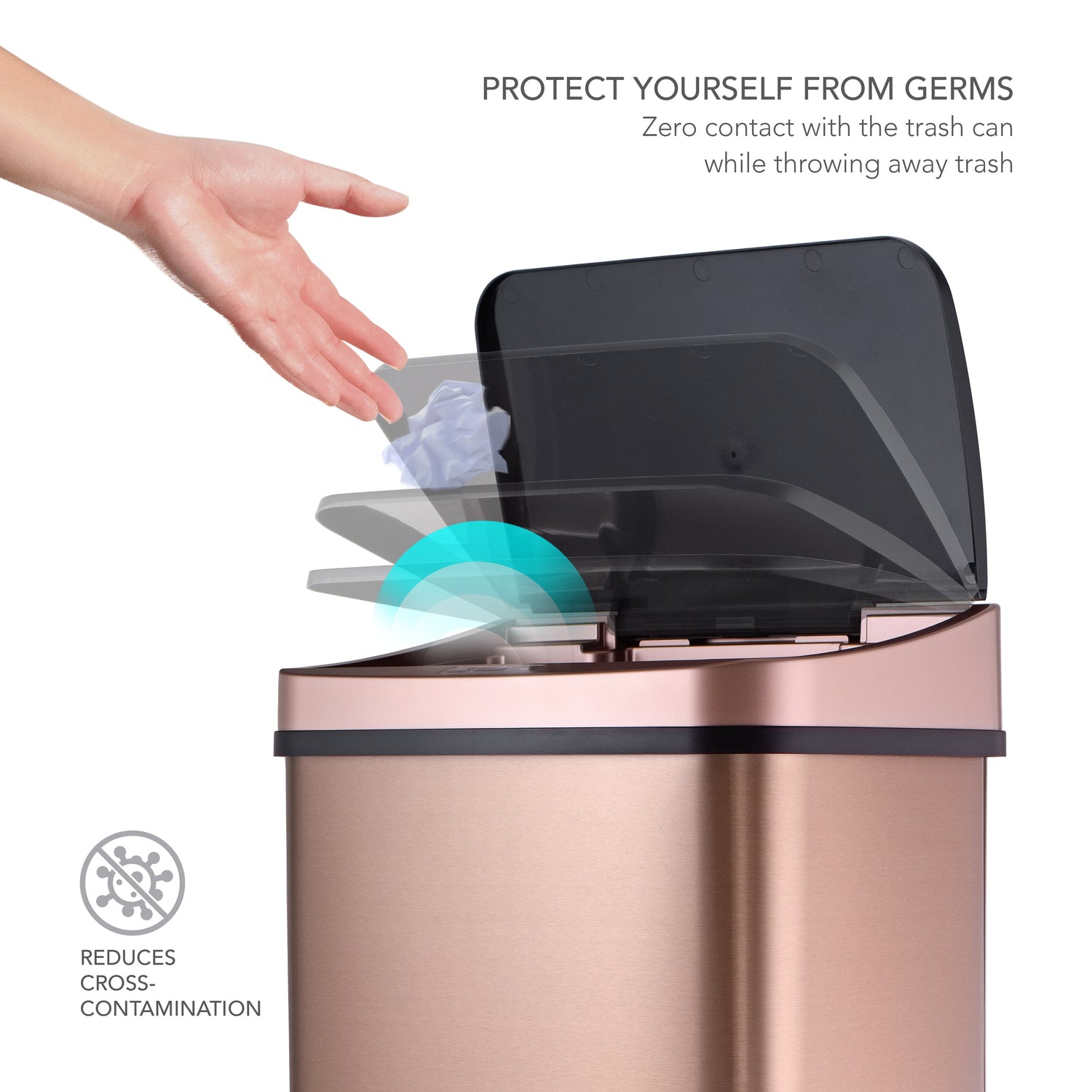 13.2 Gallon | Rectangular Motion Sensor Trash Can | DZT-50-28