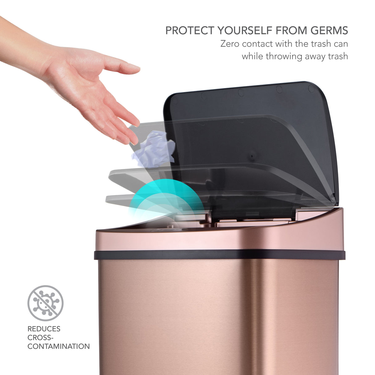 13.2 Gallon | Rectangular Motion Sensor Trash Can | DZT-50-28