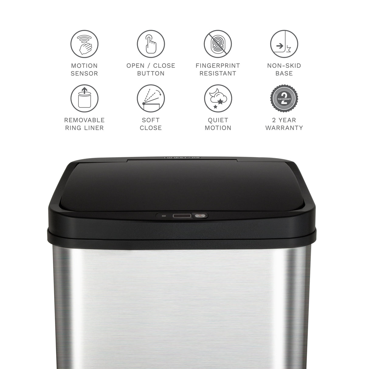 13.2 Gallon | Rectangular Motion Sensor Trash Can | DZT-50-28