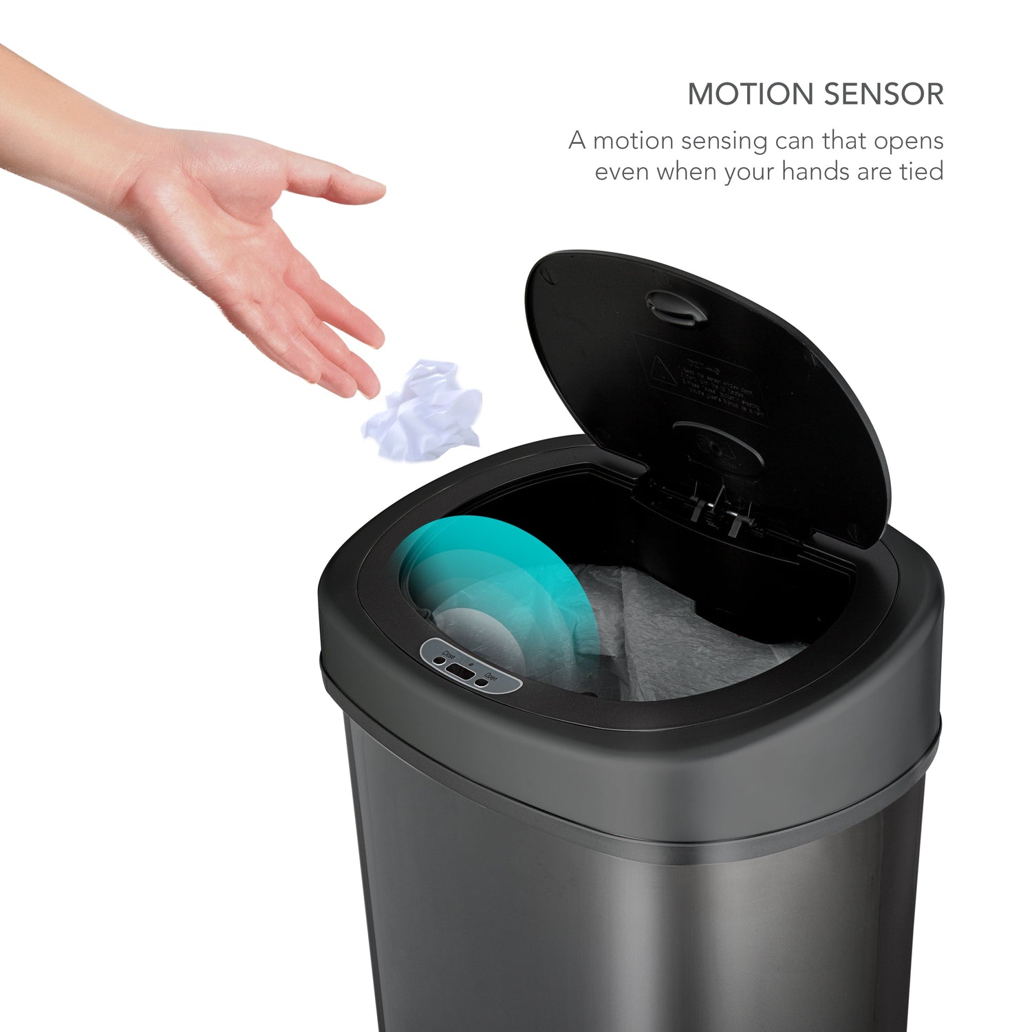 13.2 Gallon | Rectangular Motion Sensor Trash Can | DZT-50-9