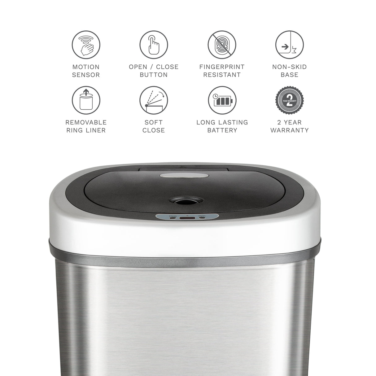 13.2 Gallon | Rectangular Motion Sensor Trash Can | DZT-50-9