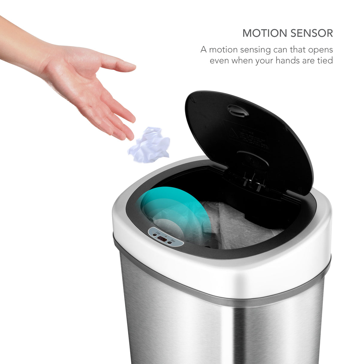 13.2 Gallon | Rectangular Motion Sensor Trash Can | DZT-50-9