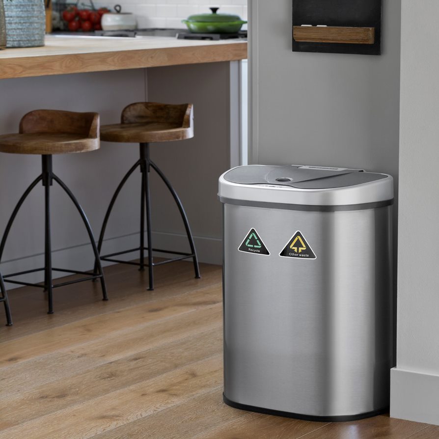 Dual Compartment Motion Sensor Trash Can 18.5 Gallon | DZT-70-11R