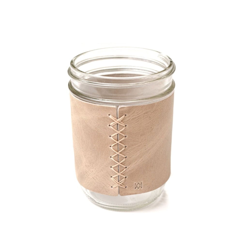 Leather Mason Jar Sleeve (Glass included)