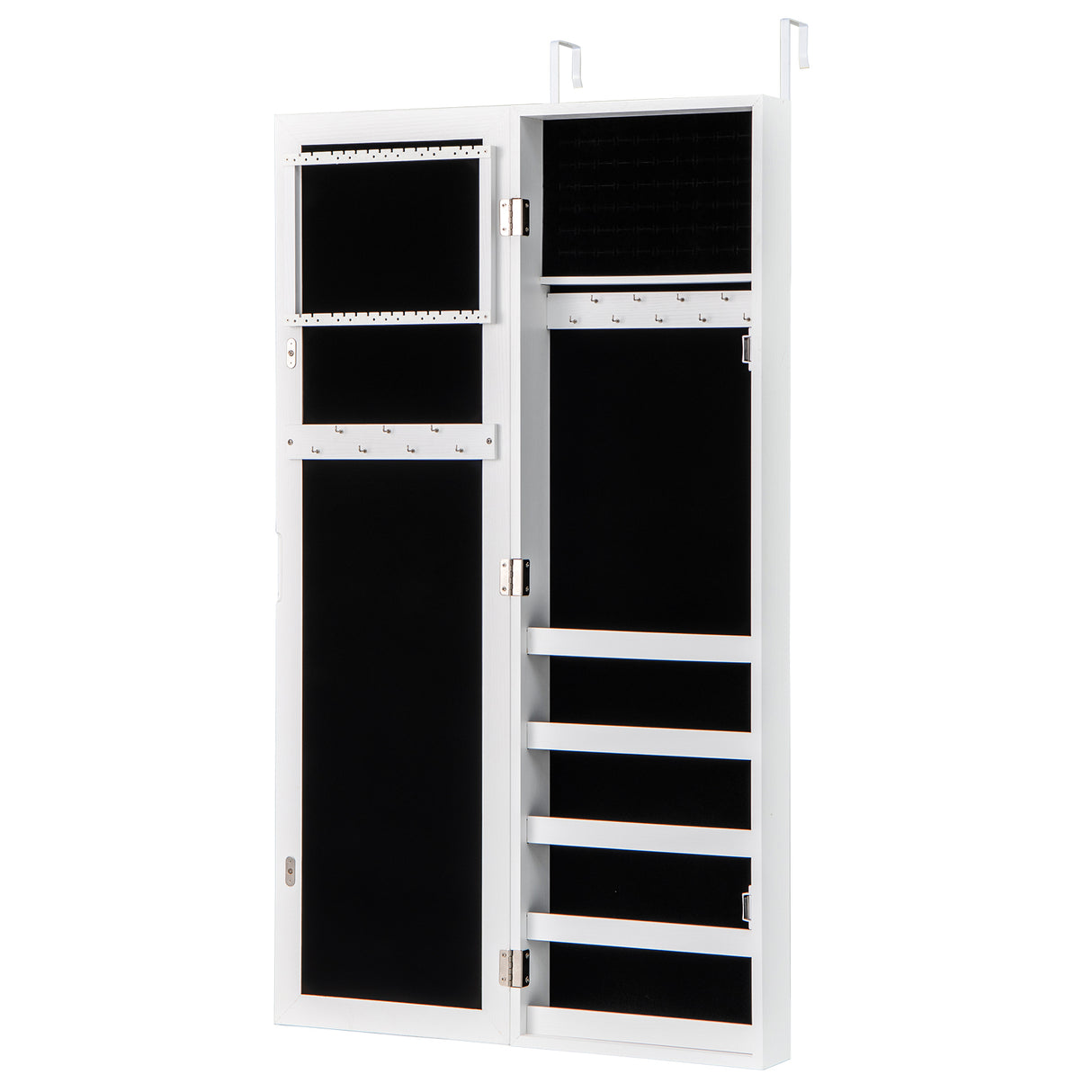 Door and Wall Mounted Armoire Jewelry Cabinet with Full-Length Mirror