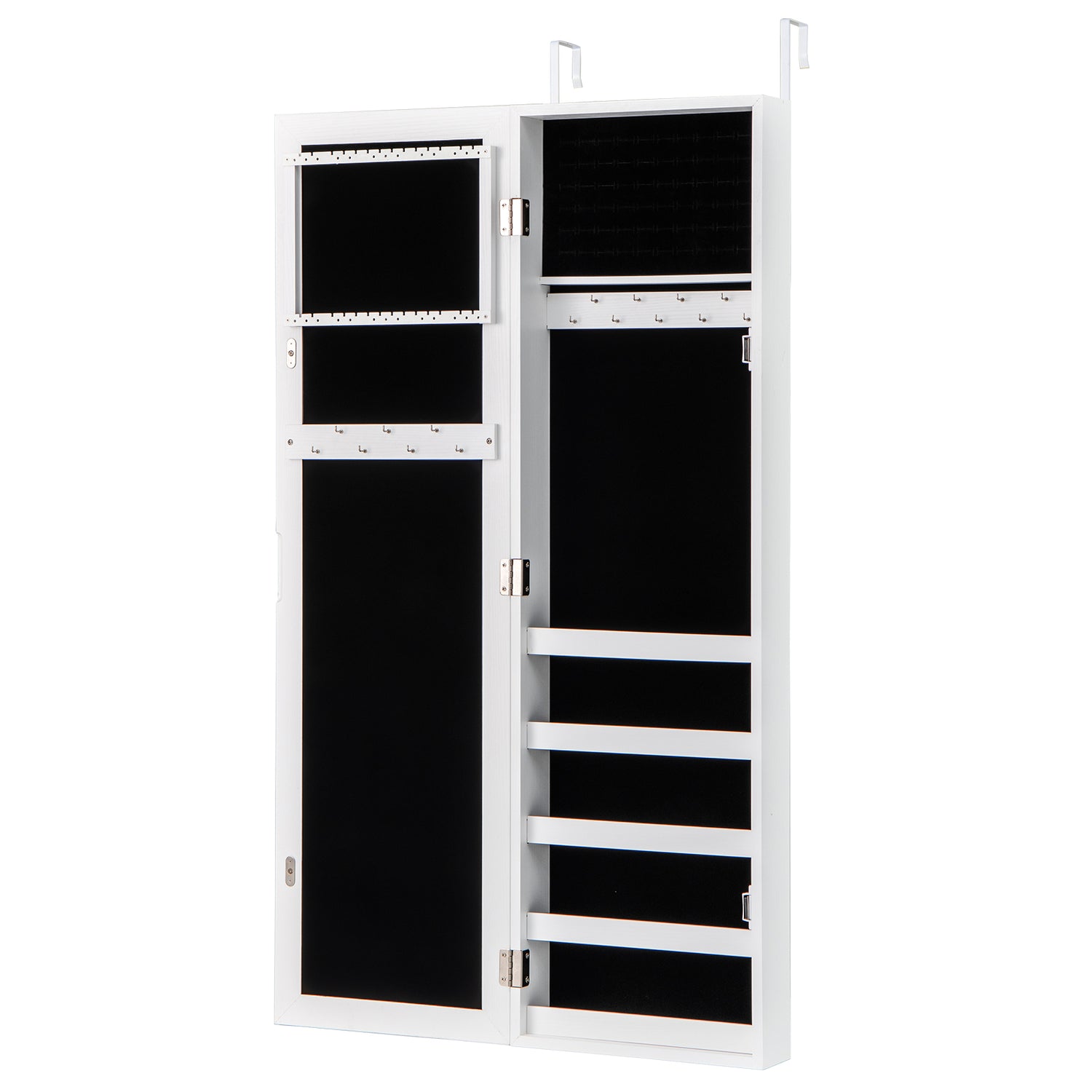 Door and Wall Mounted Armoire Jewelry Cabinet with Full-Length Mirror