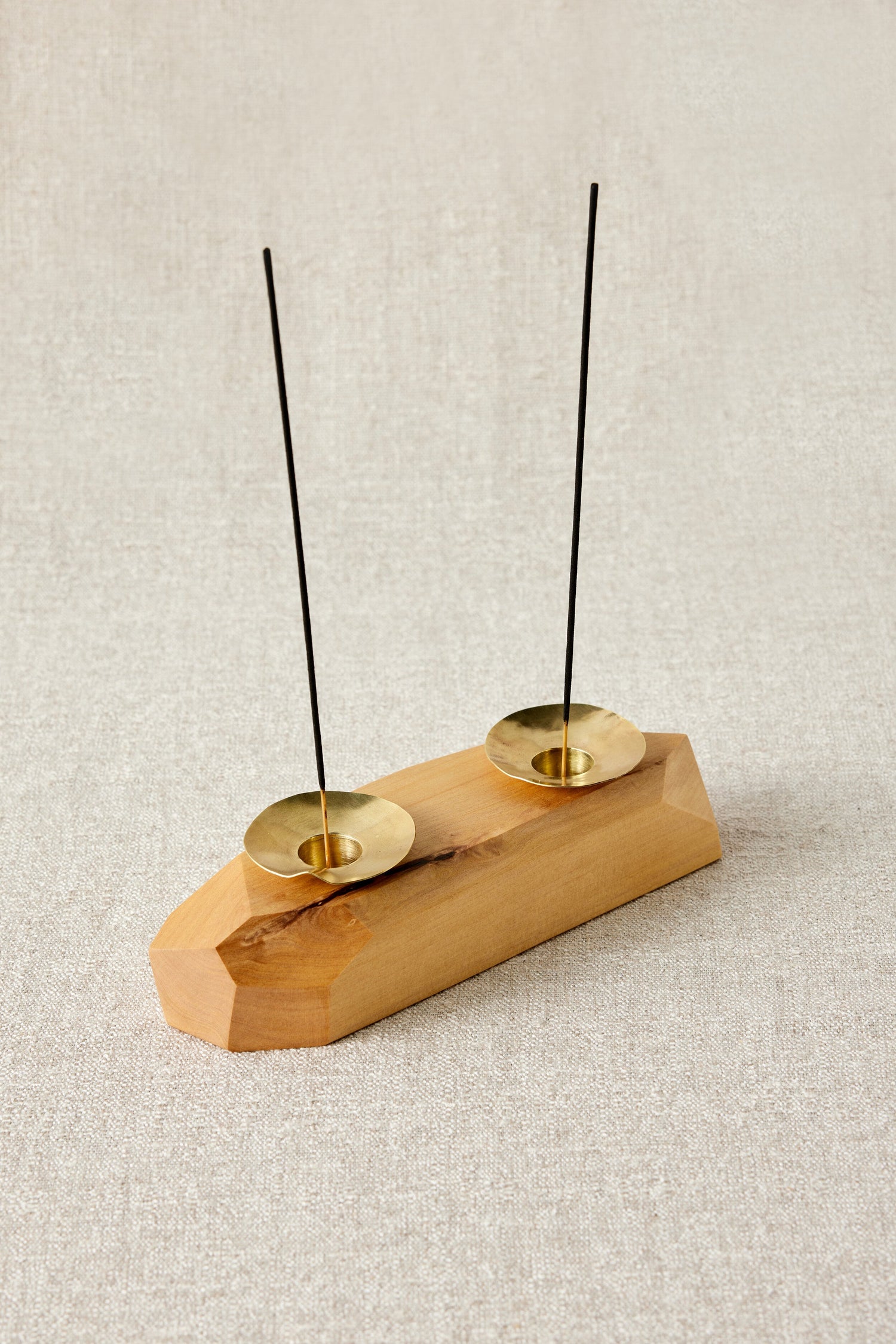 Double Wooden Incense and Candle Holder by Dor+Kie