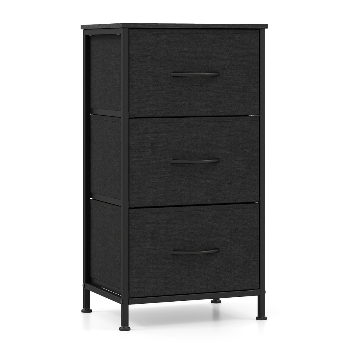 Dresser Nightstand with Roomy Fabric Drawers for Bedroom Storage Cabinet with Metal Frame