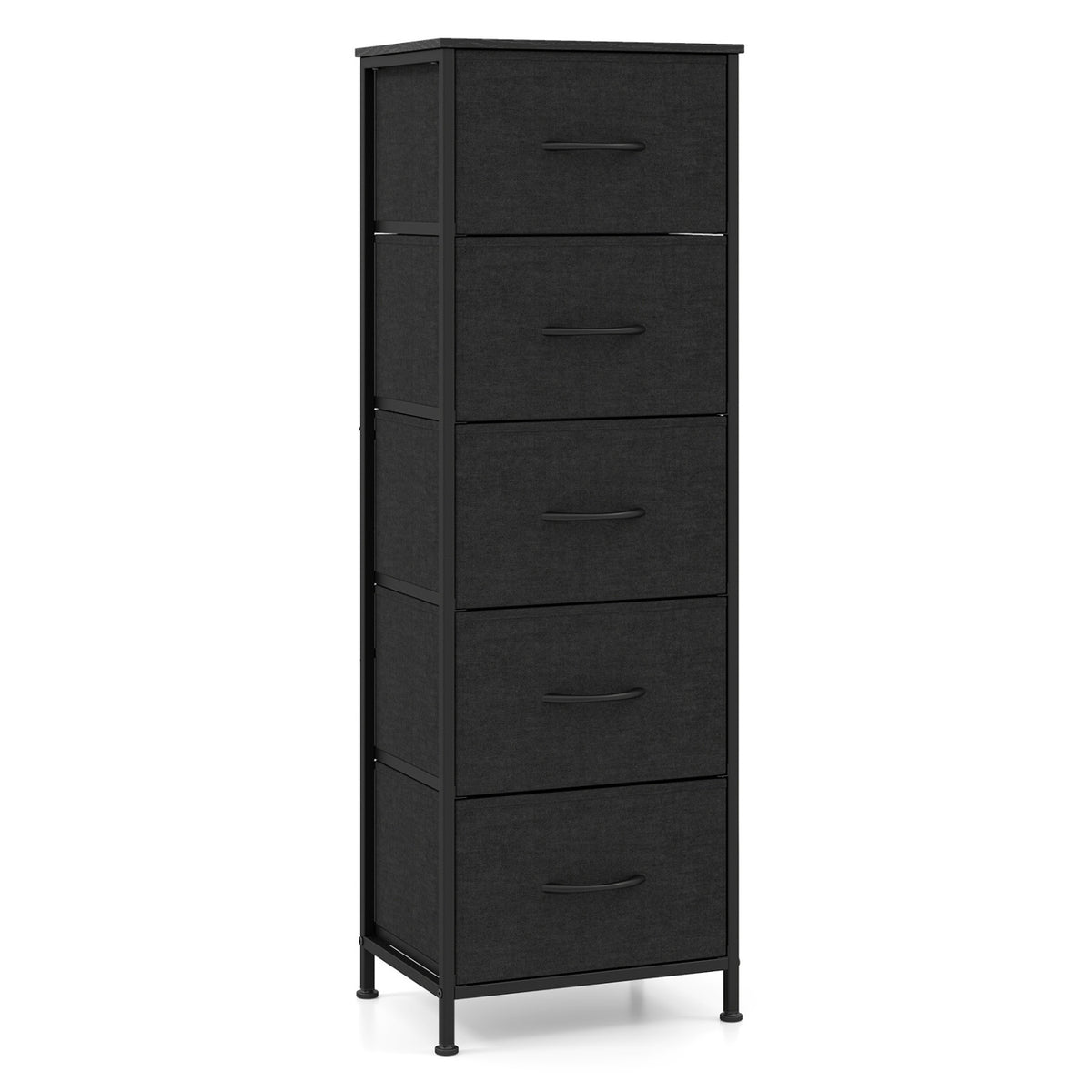 Dresser Nightstand with 5 Roomy Fabric Drawers for Bedroom