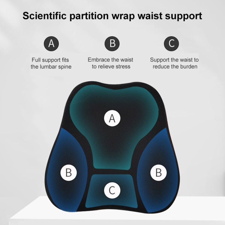 Office Memory Foam Cushion Lumbar Support Cushion(Black)