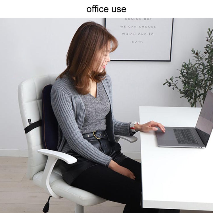 Office Memory Foam Cushion Lumbar Support Cushion(Navy Blue)