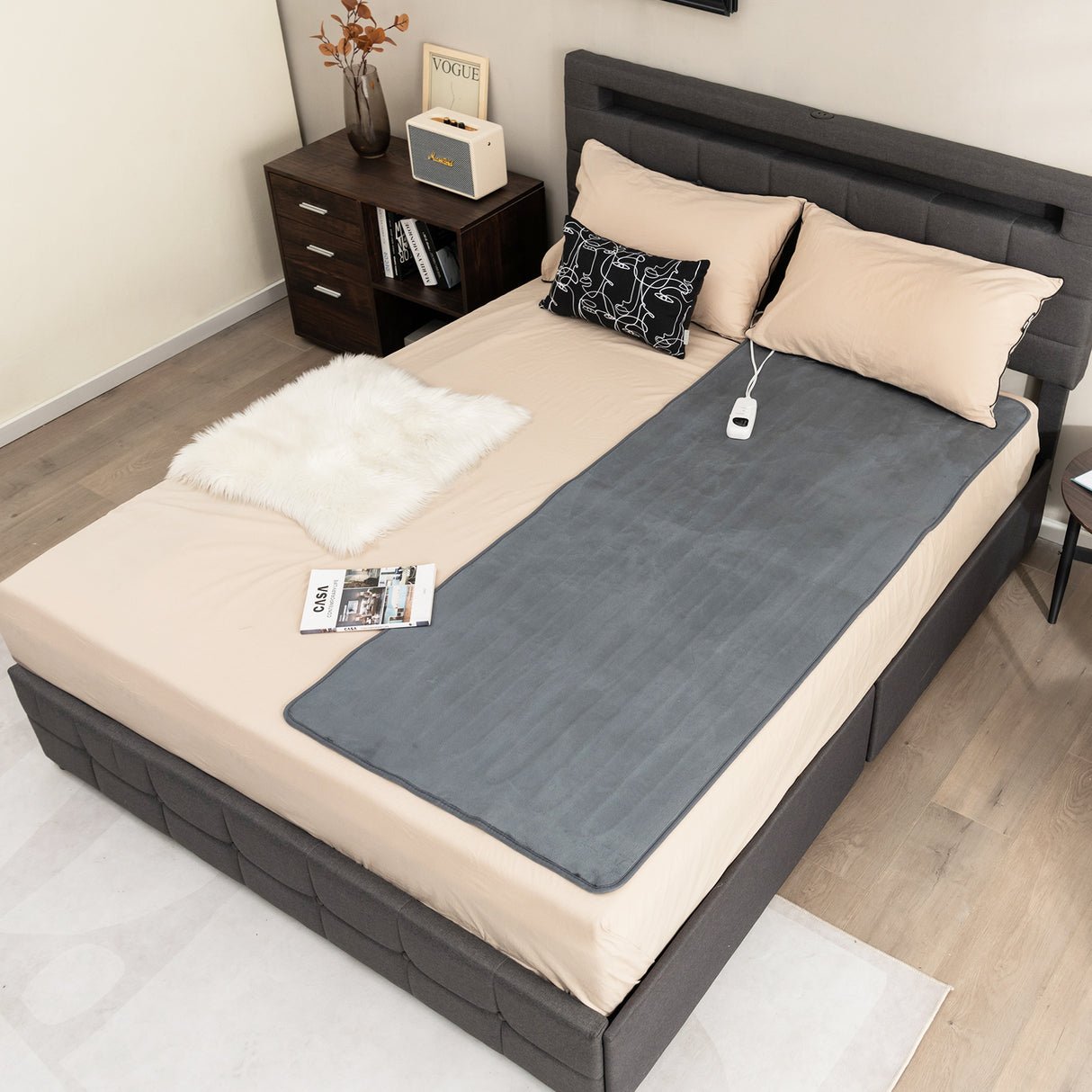 Electric Heated Mattress Pad with 5 Heating Levels and Overheat Protection