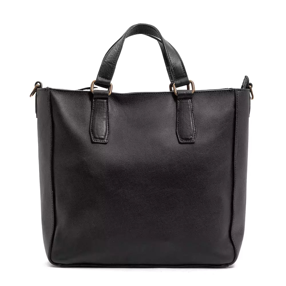Ellington Leather Market Tote with Zippered Pouch