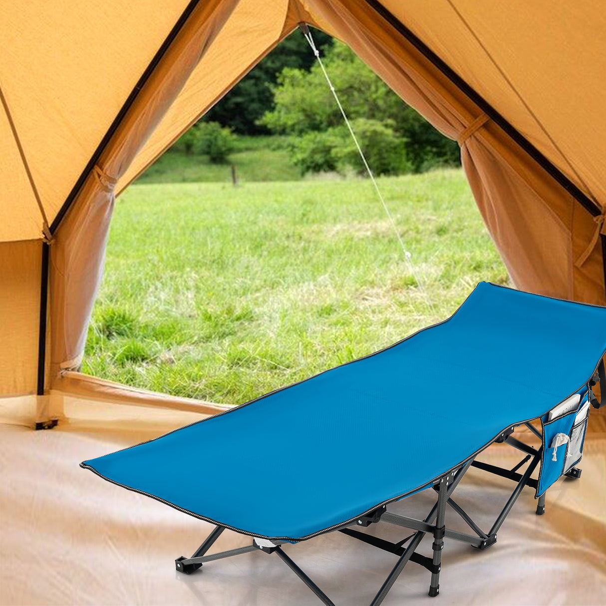 Wide Foldable Camping Cot with Carry Bag