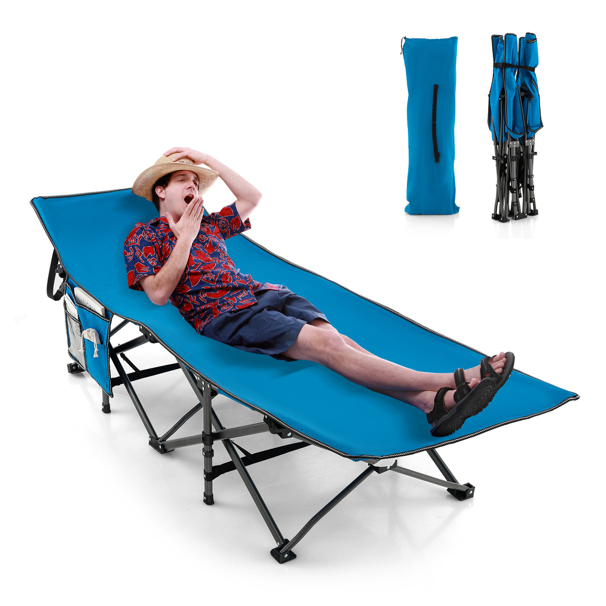 Wide Foldable Camping Cot with Carry Bag