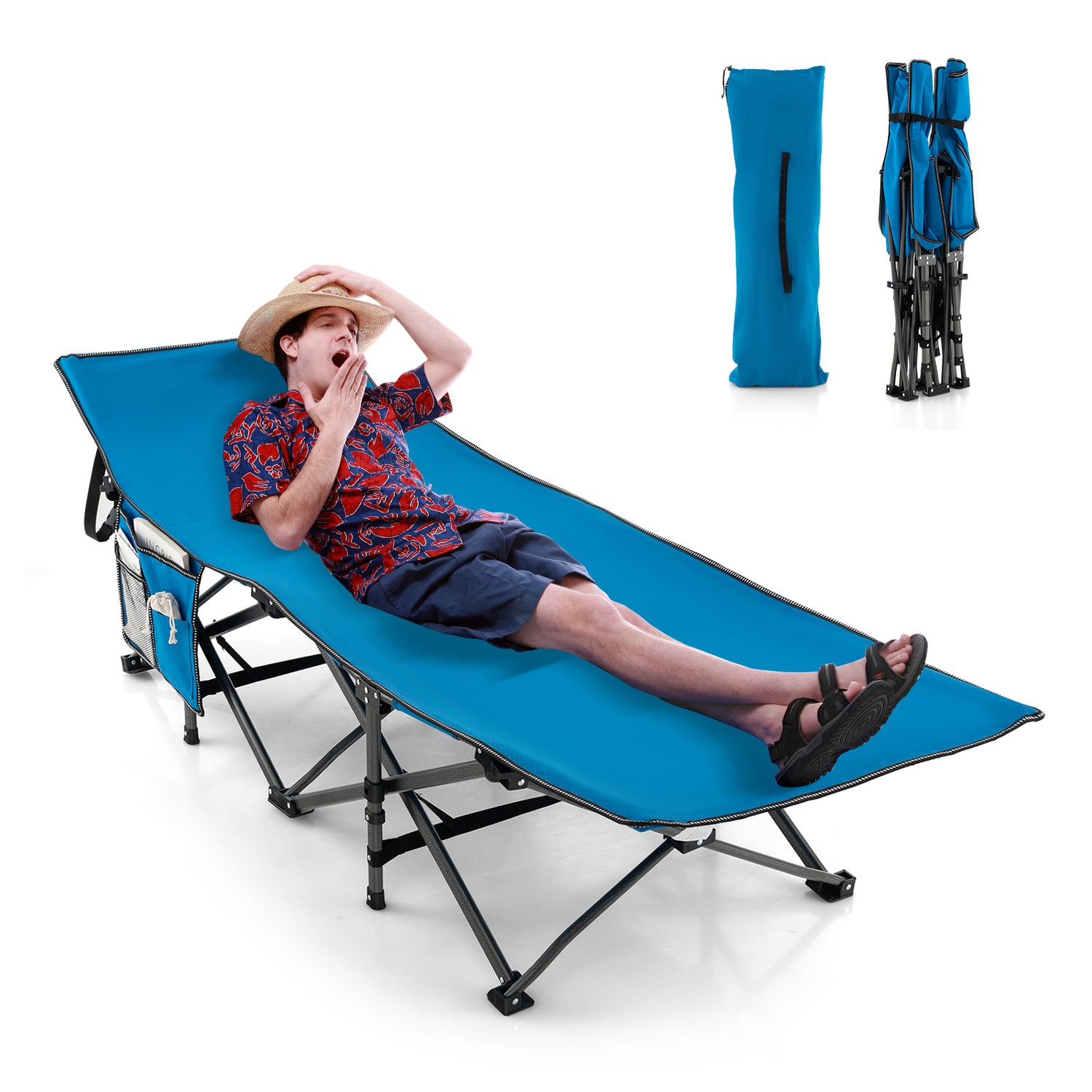 Wide Foldable Camping Cot with Carry Bag