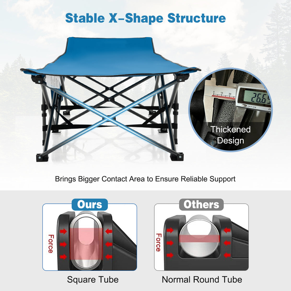 Wide Foldable Camping Cot with Carry Bag