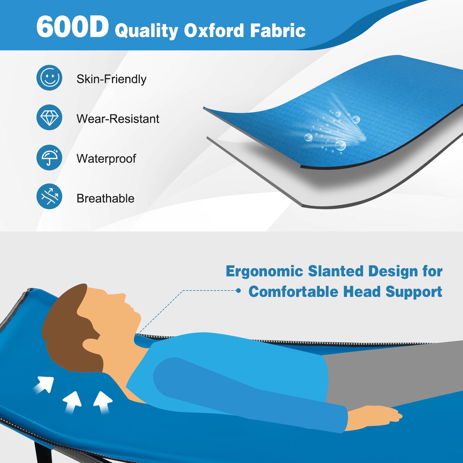 Wide Foldable Camping Cot with Carry Bag
