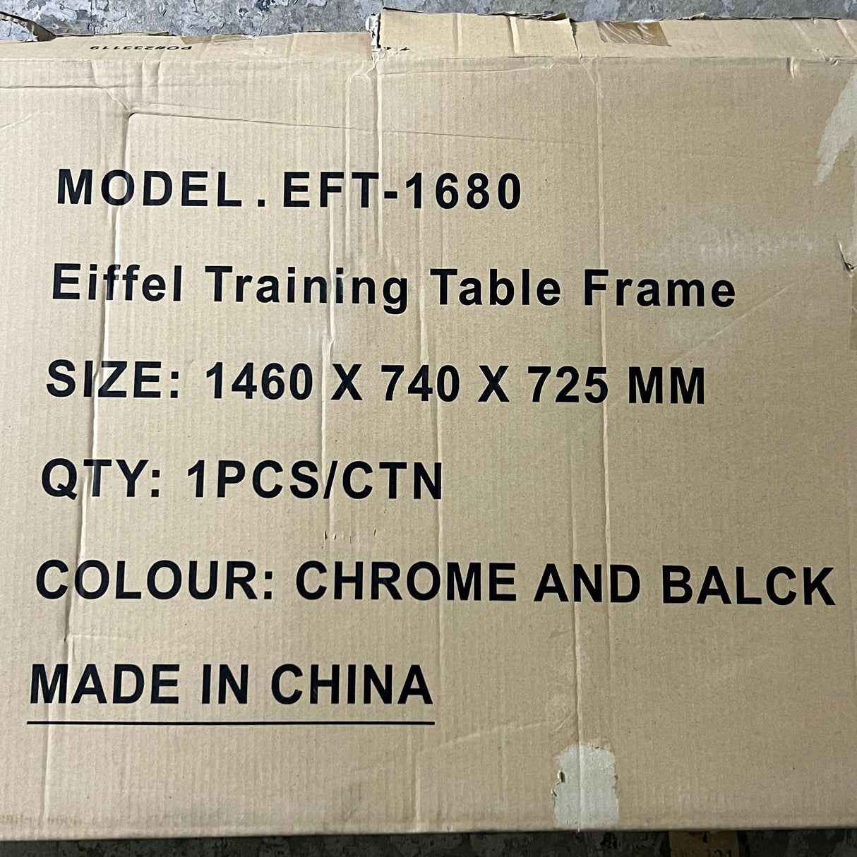 MODERN OFFICE Eiffel Training Table Sz 72" L X 28" W X 1" H Chrome & Black