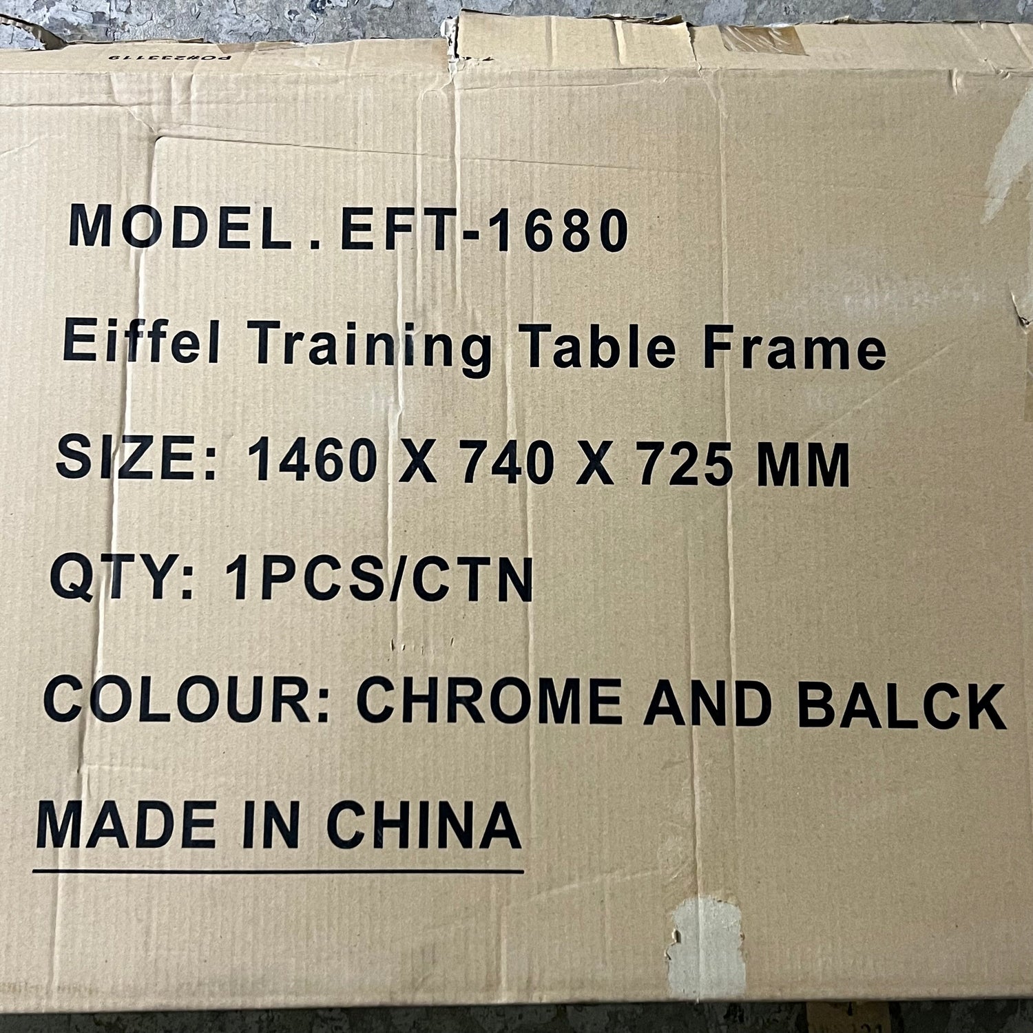 MODERN OFFICE Eiffel Training Table Sz 72" L X 28" W X 1" H Chrome & Black