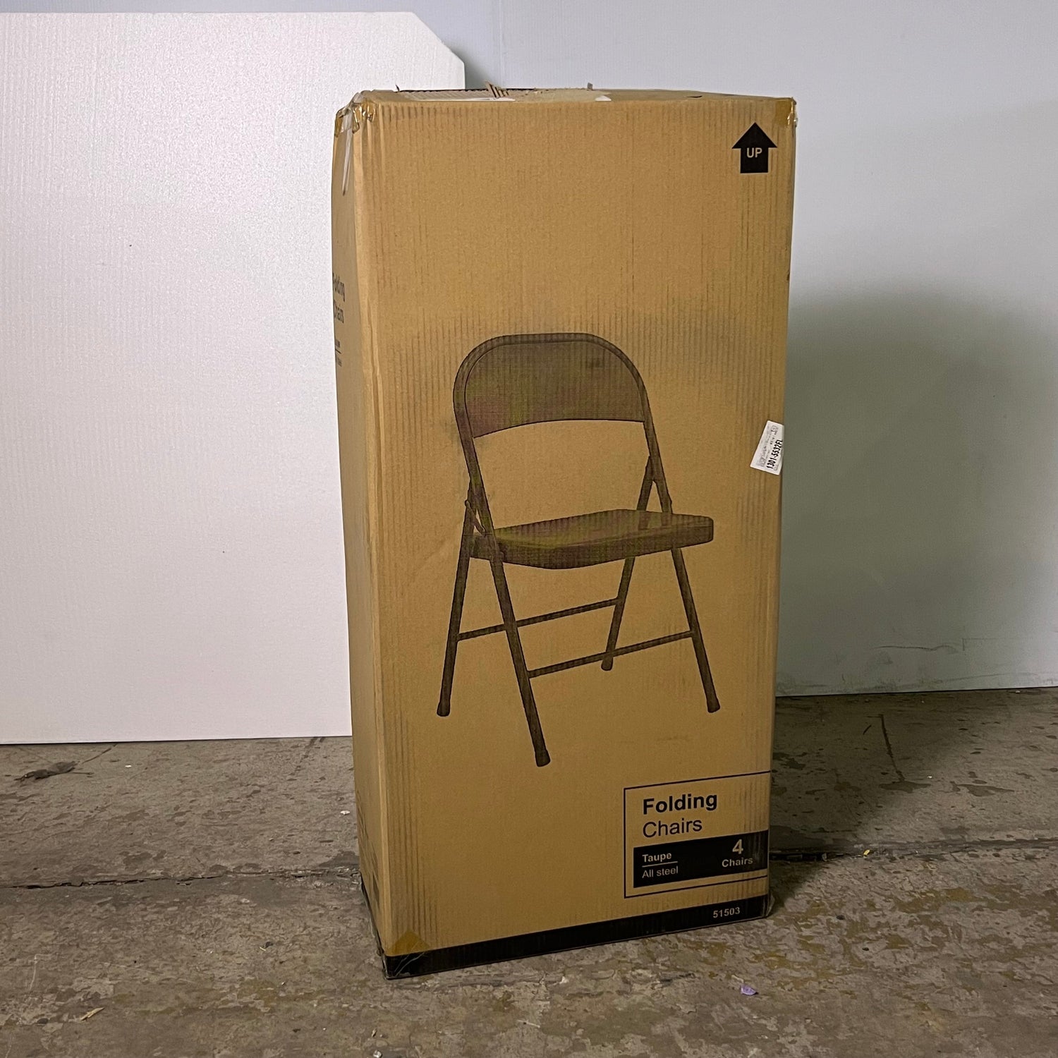 STAPLES (4 Pcs) Metal Office Stacking & Folding Chair, Beige 51503