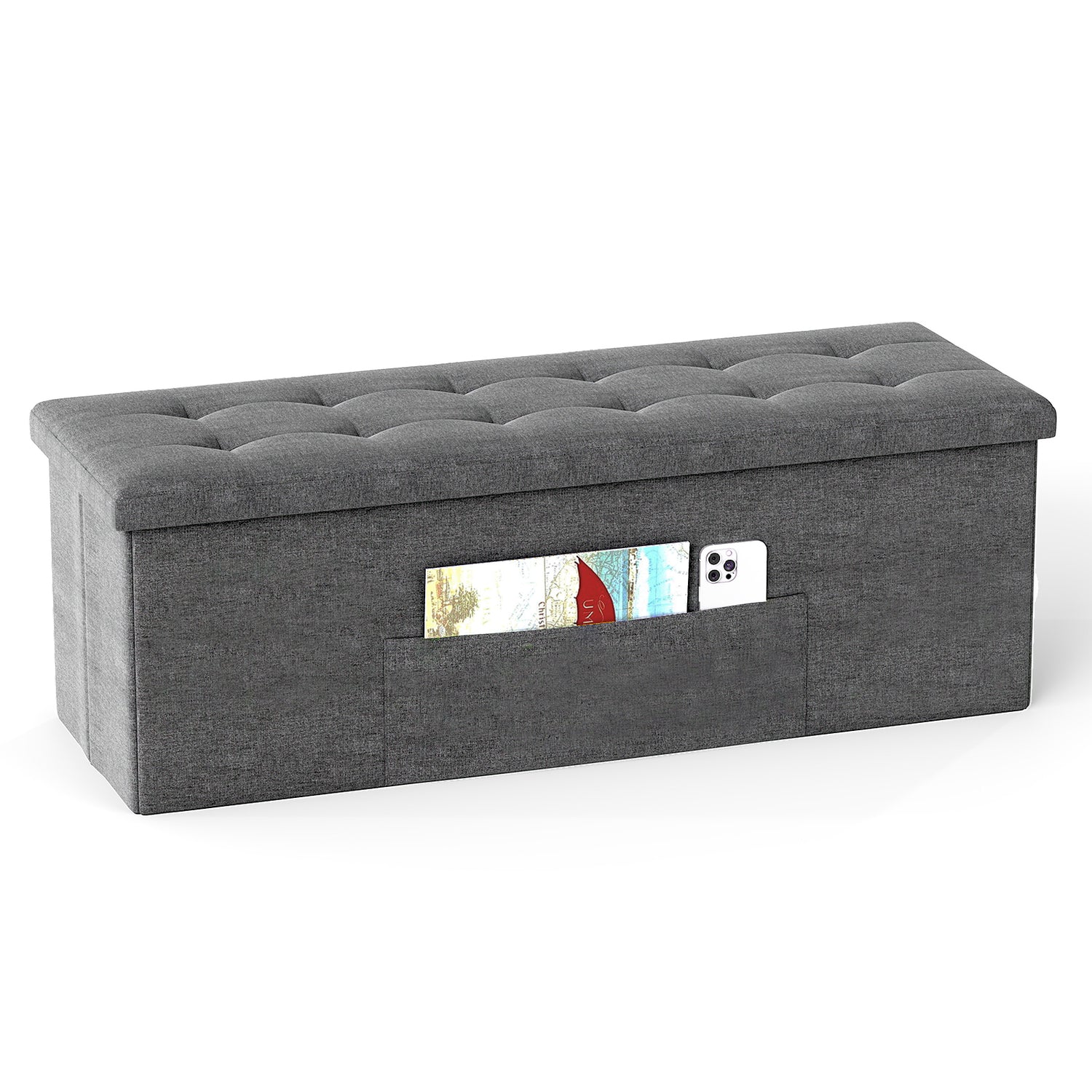 Fabric Folding Storage with Divider Bed End Bench