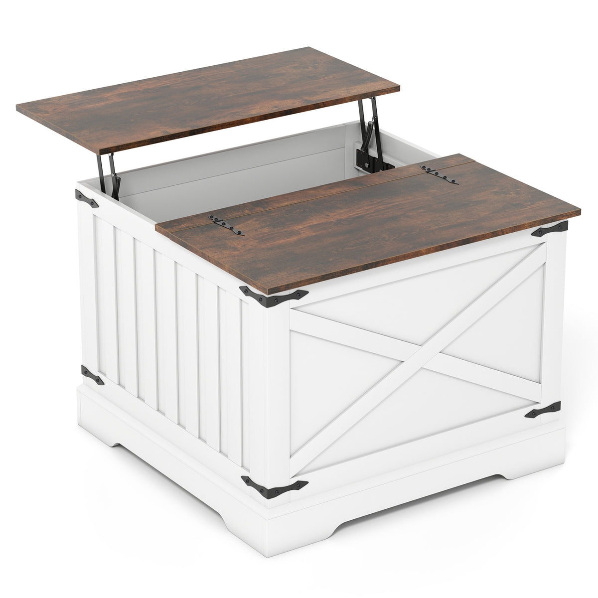 Farmhouse Lift Top Coffee Table with Hidden Storage Compartment