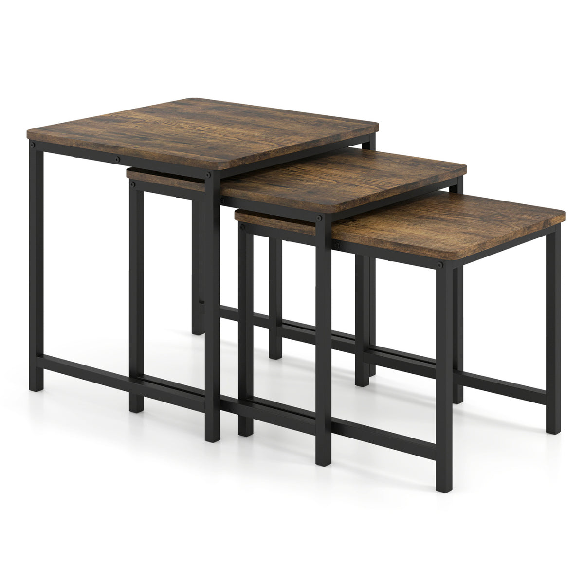 Faux Marble Nesting Table with Metal Frame Set of 3