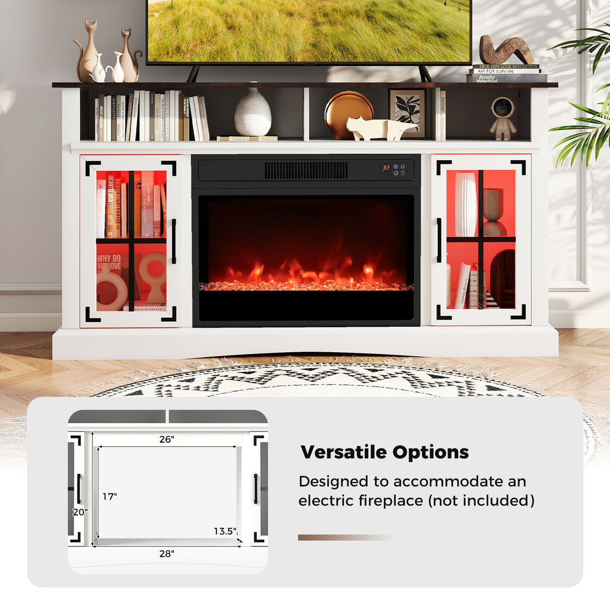 TV Stand with LED Lights and Remote Control