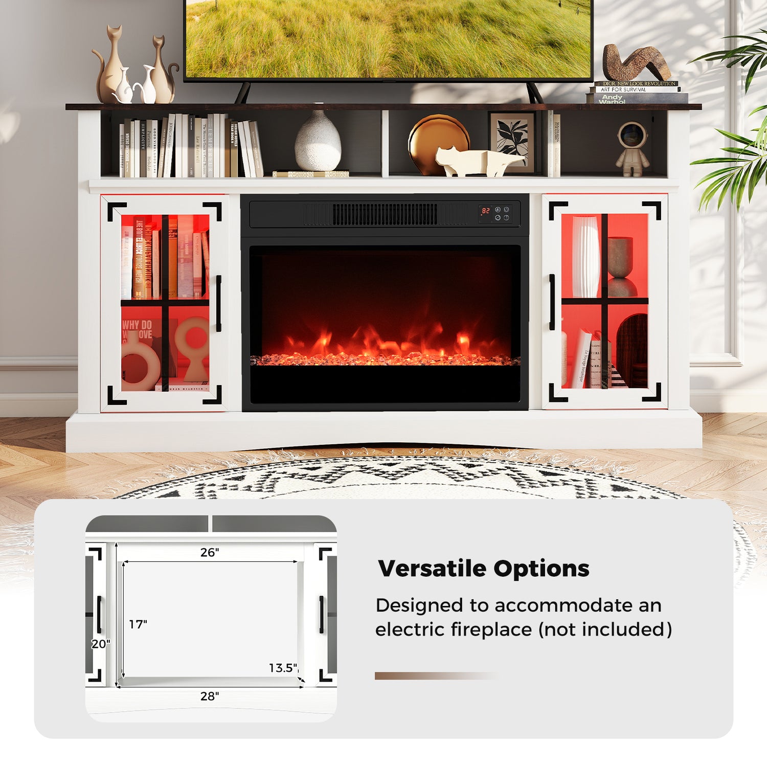 TV Stand with LED Lights and Remote Control