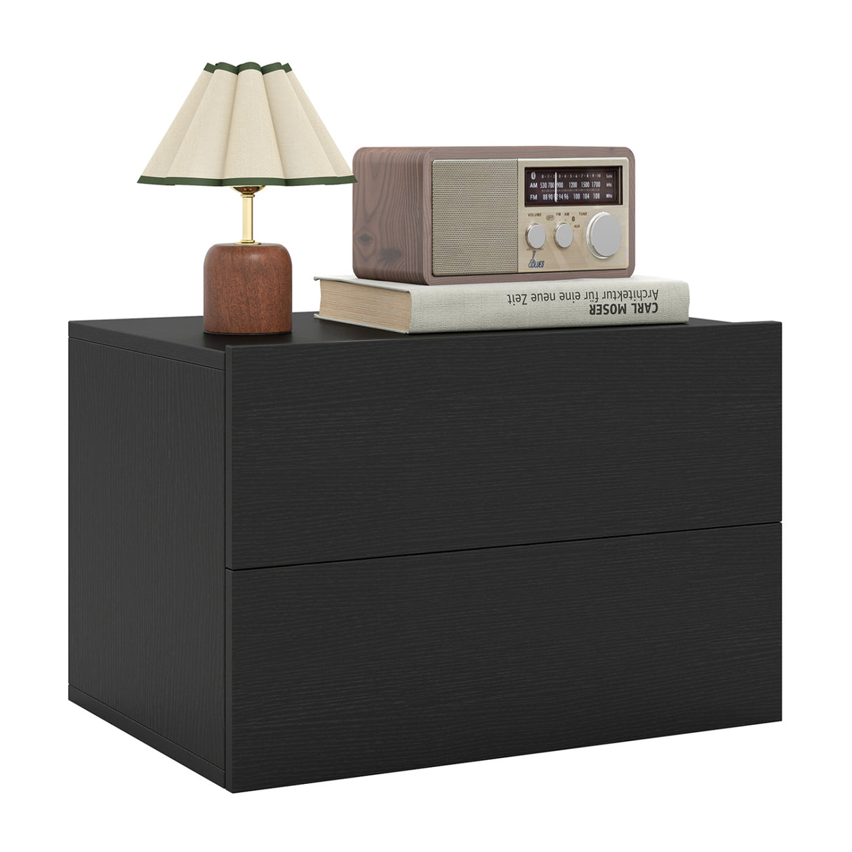 Floating Nightstand with 2 Storage Drawers Wall Mounted for Bedroom