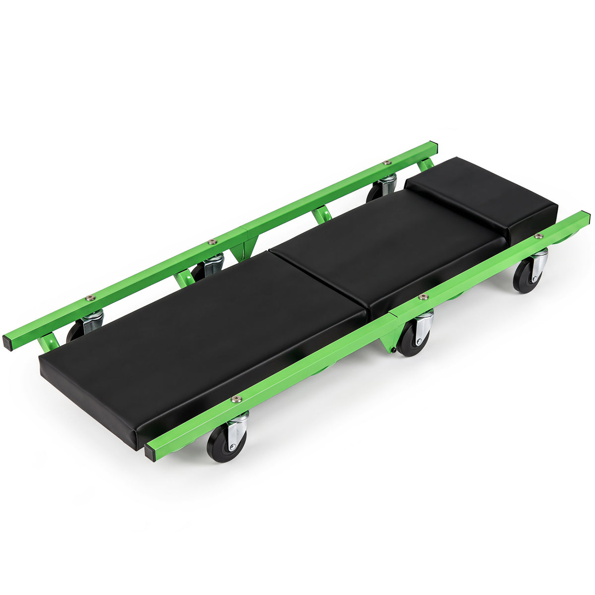 Foldable Automotive Creeper with 360° Swivel Wheels 330 lbs for Garage-Green