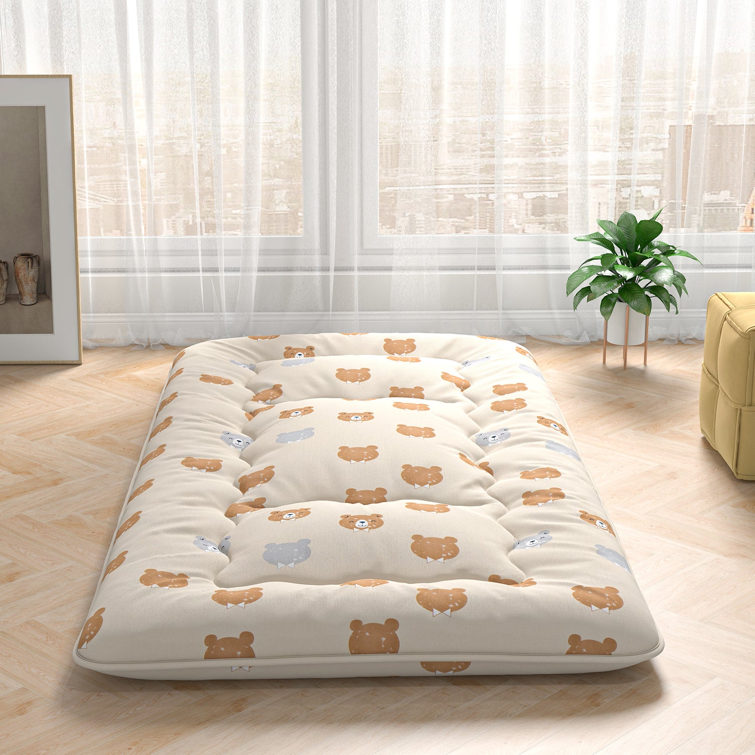 Foldable Futon Mattress with Washable Cover and Carry Bag for Camping