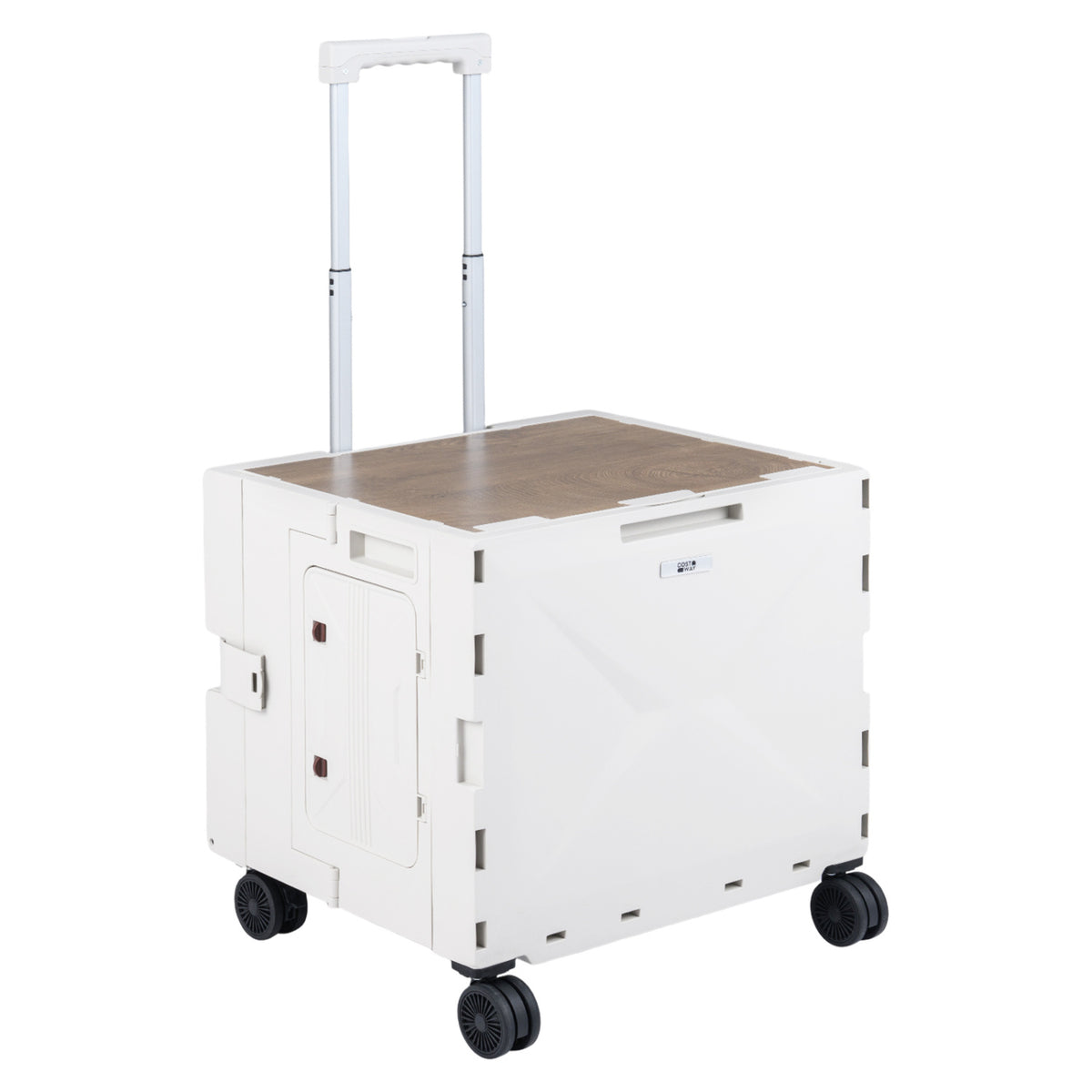 Foldable Utility Cart on 4 Rotate Wheels with Cup Holder