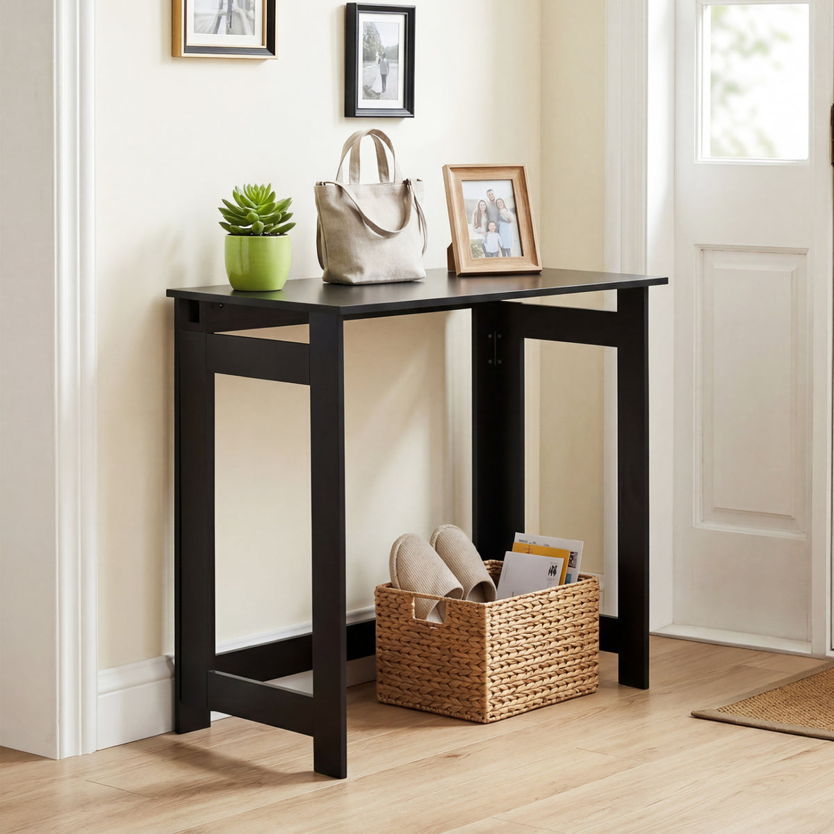 Folding Console Table with Foldable Legs