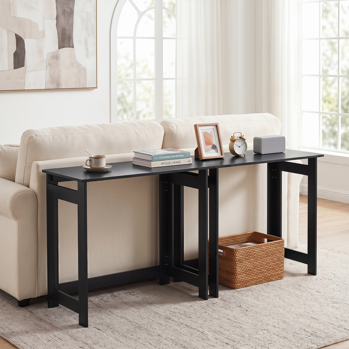 Folding Console Table with Foldable Legs