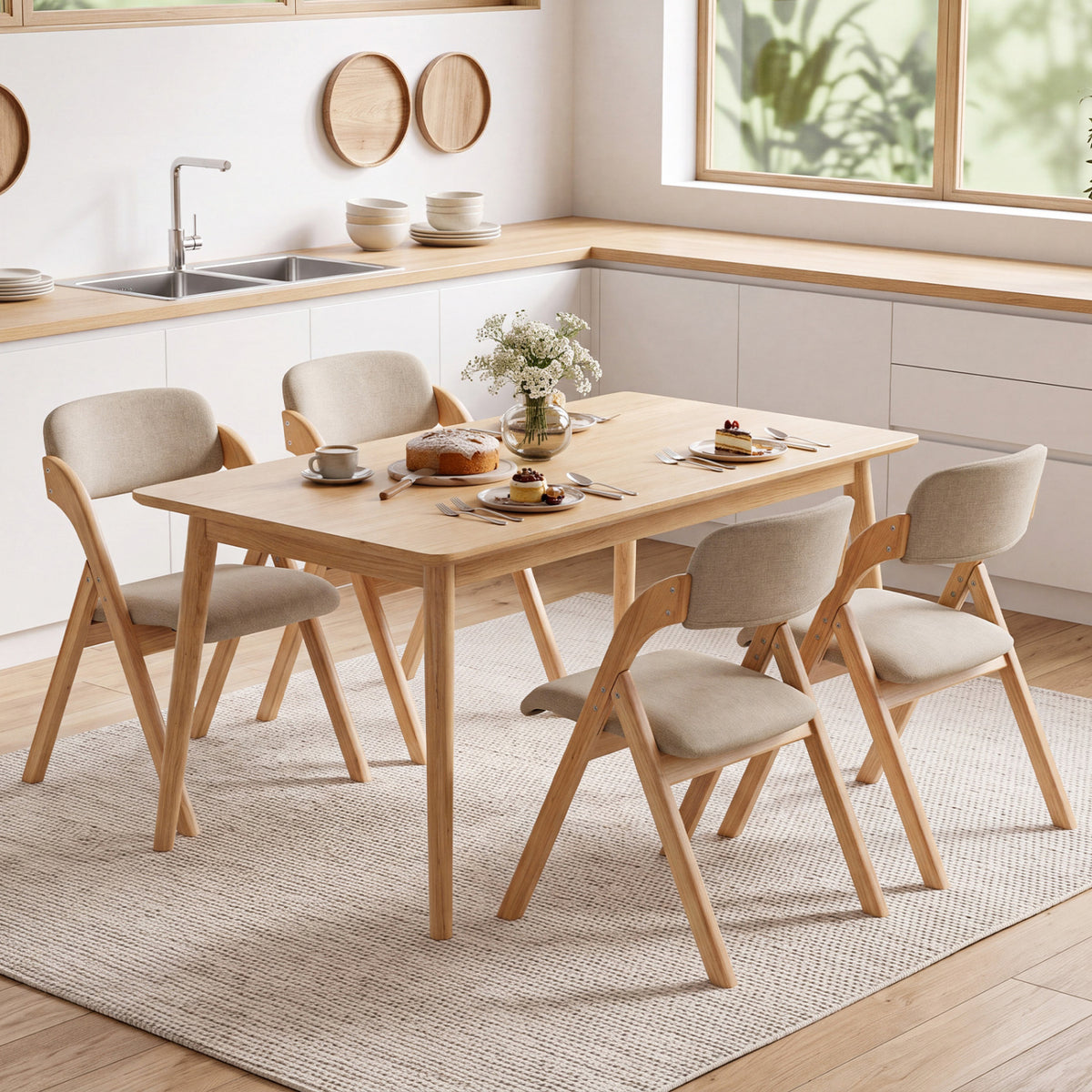 Folding Dining Chairs Set of 2/4 with Cushion