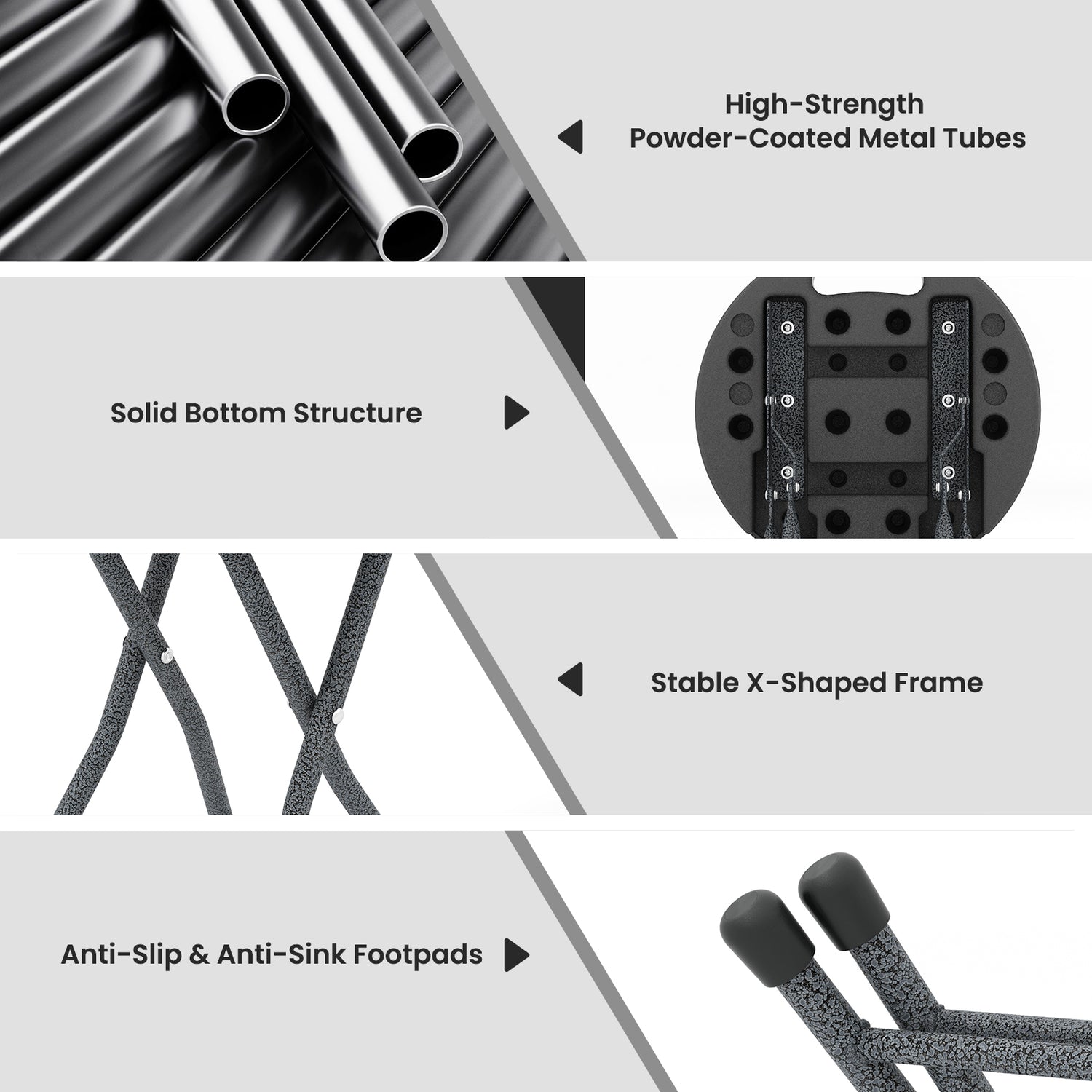 Folding Stool with Built-in Handle for Adults