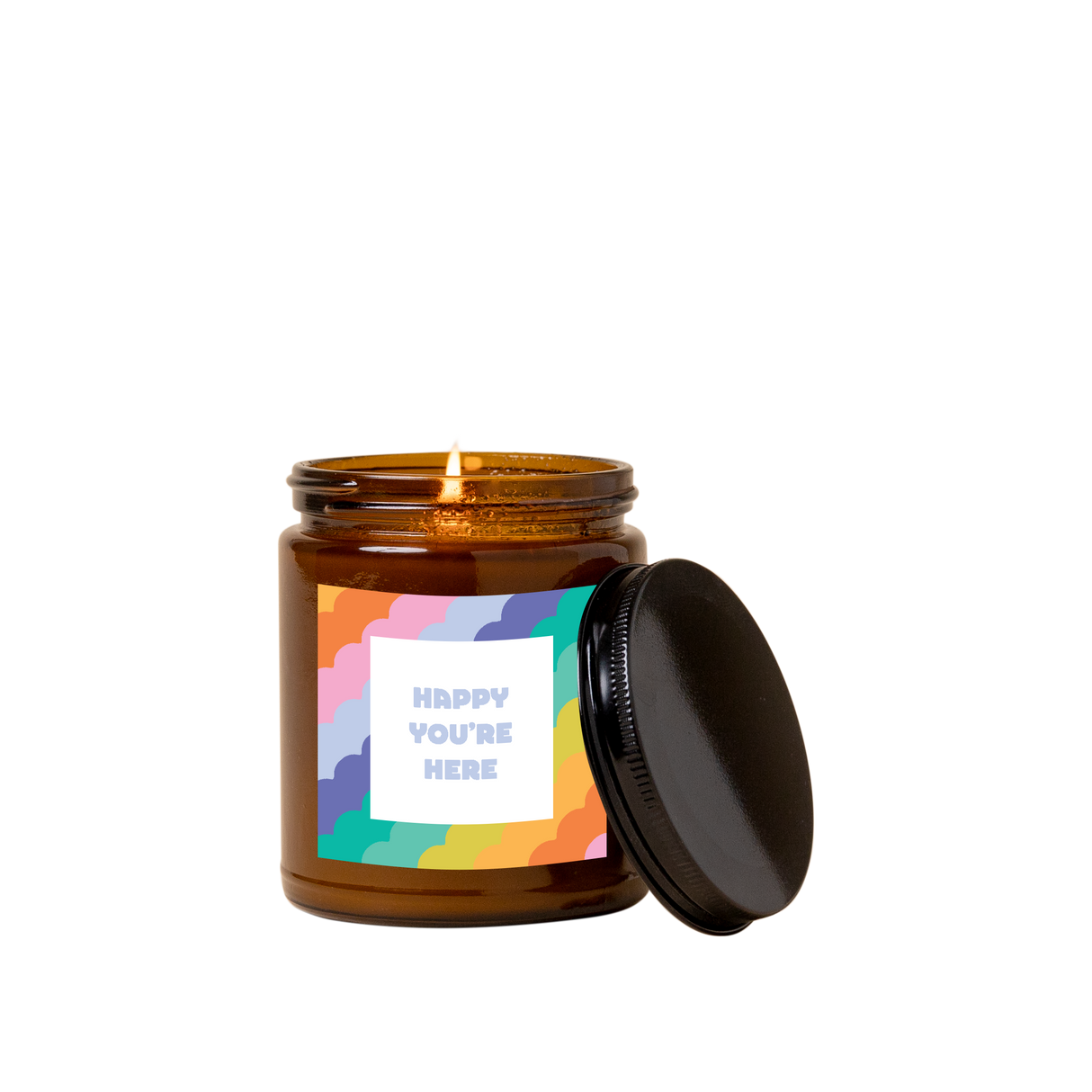 Candle Jar w/Lid Amber - Delightful