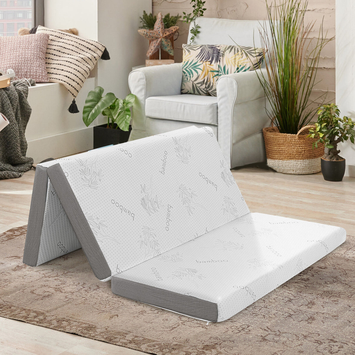 4 Inch Tri-fold Cooling Gel Memory Foam Mattress