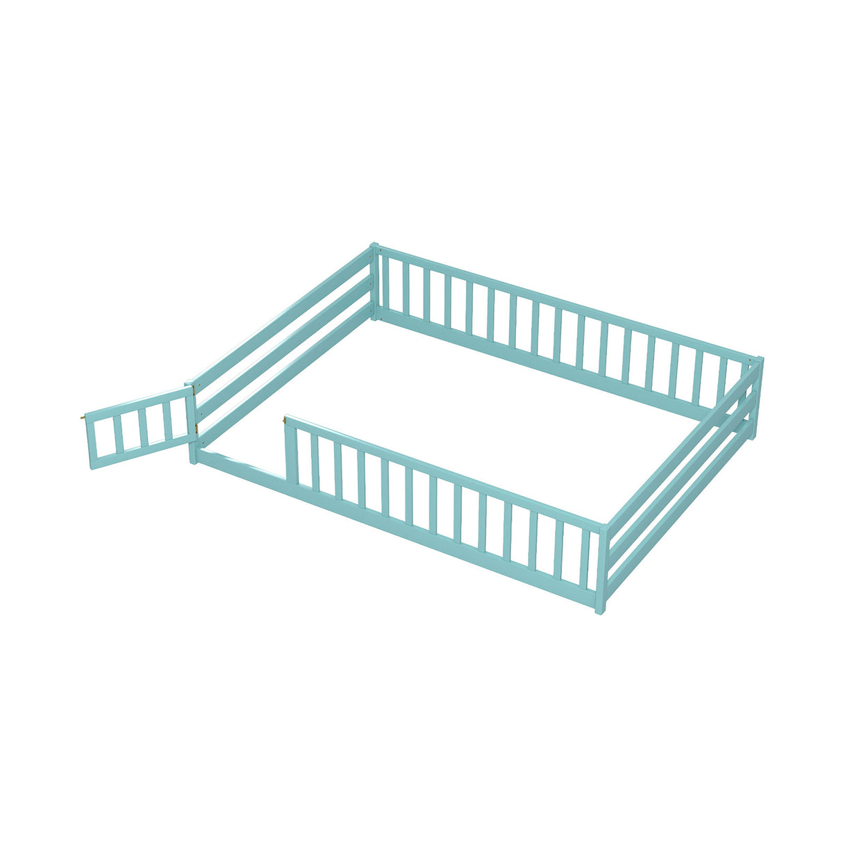 Full Size Floor Bed with Full Length Safety Guardrails
