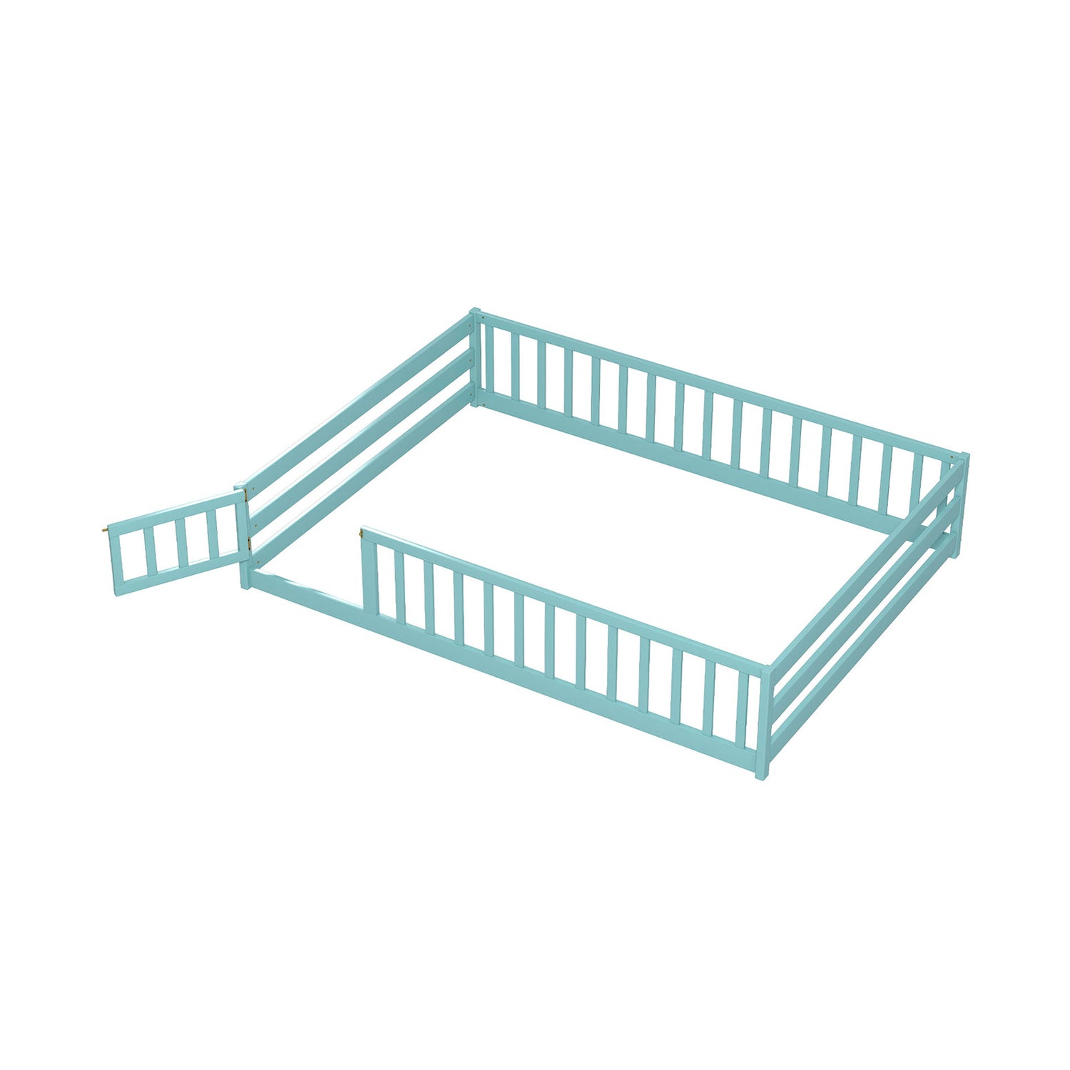 Full Size Floor Bed with Full Length Safety Guardrails