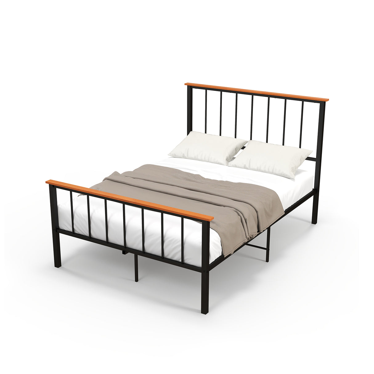 Bed Frame with Headboard and Footboard