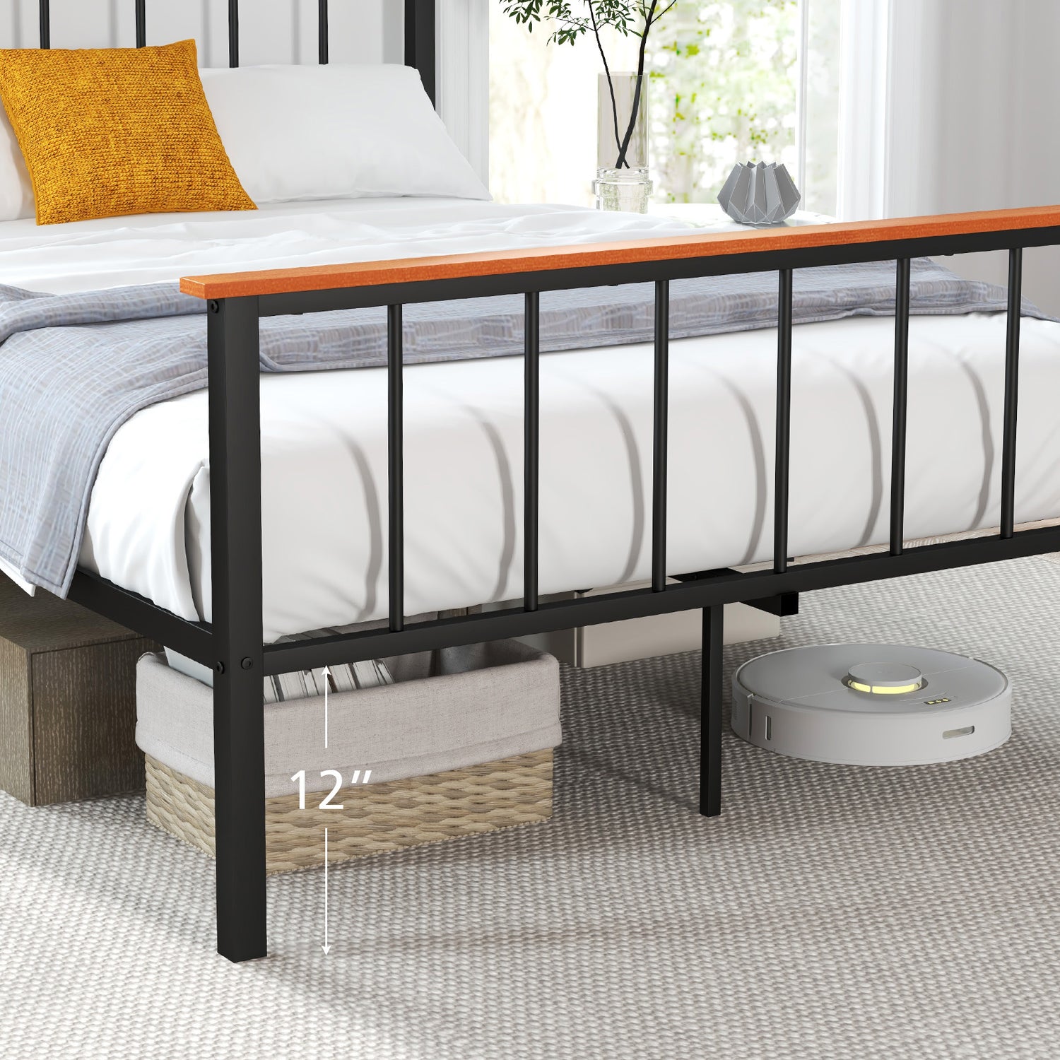 Bed Frame with Headboard and Footboard