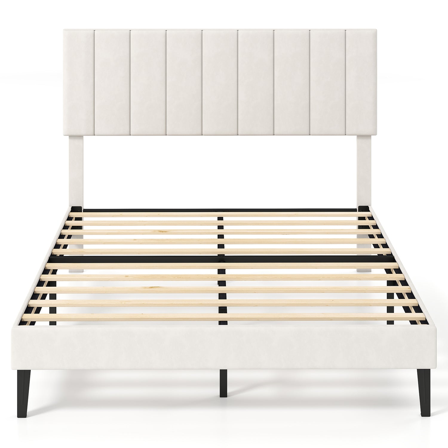 Queen Size Velvet Upholstered Platform Bed Frame