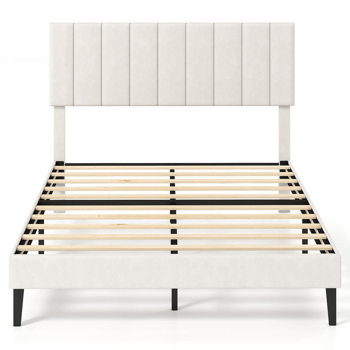 Queen Size Velvet Upholstered Platform Bed Frame