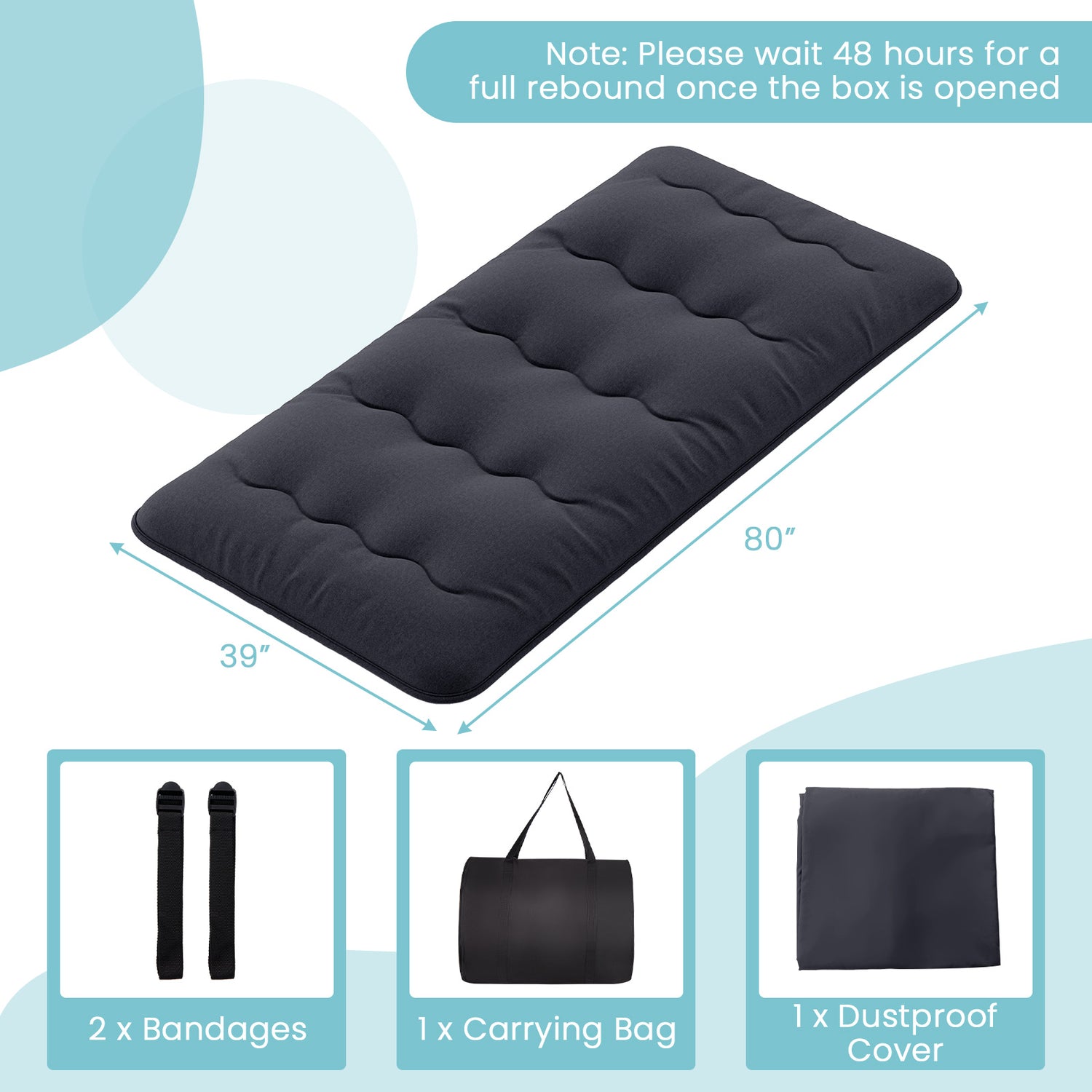 Futon Mattress with Washable Cover and Foldable Mat
