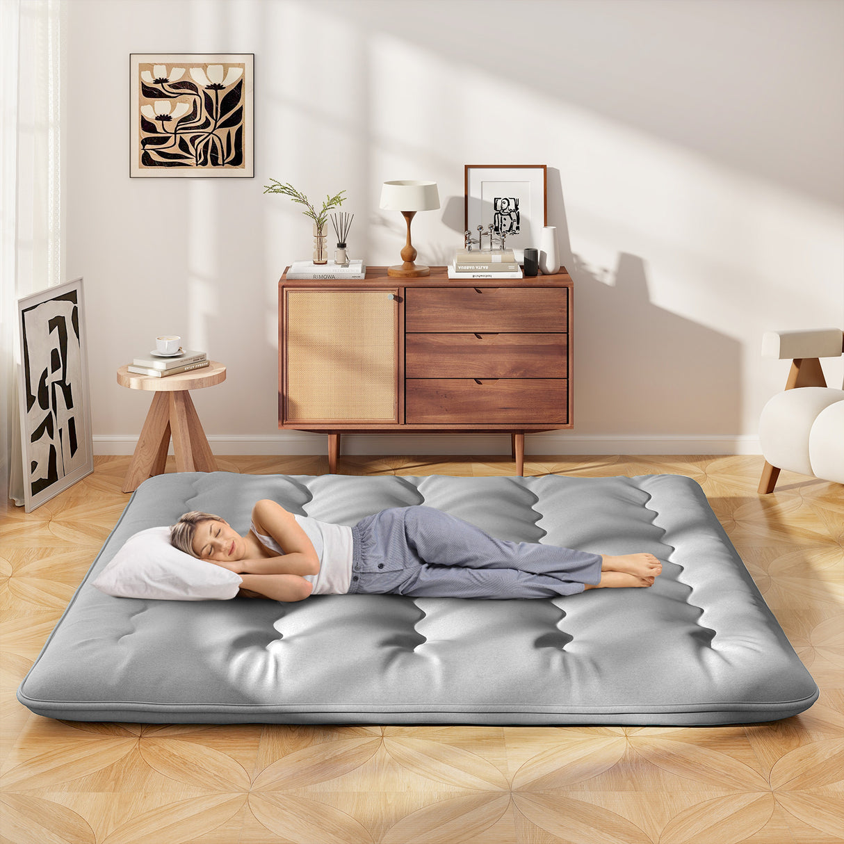 Futon Mattress with Washable Cover and Carry Bag