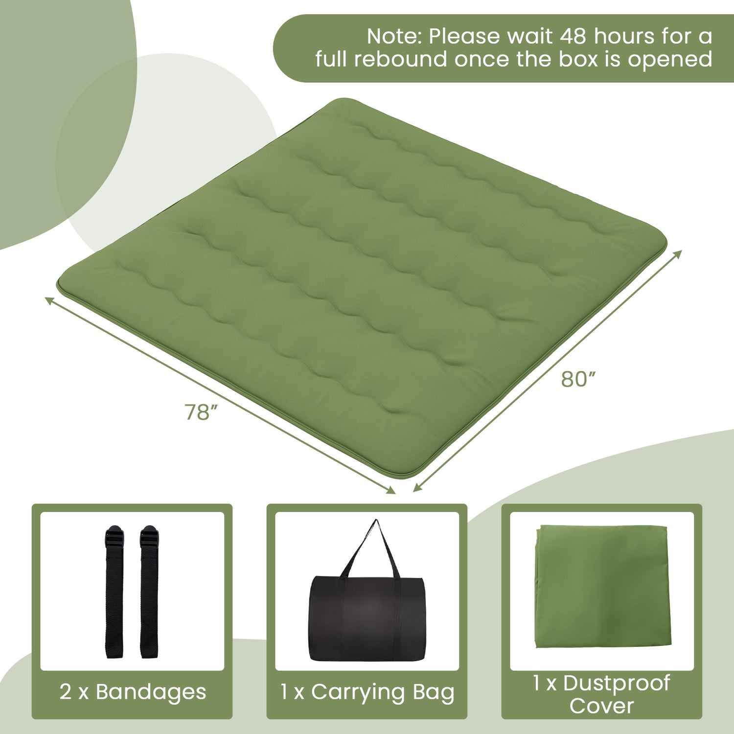 Floor Mattress with Washable Cover and Carry Bag