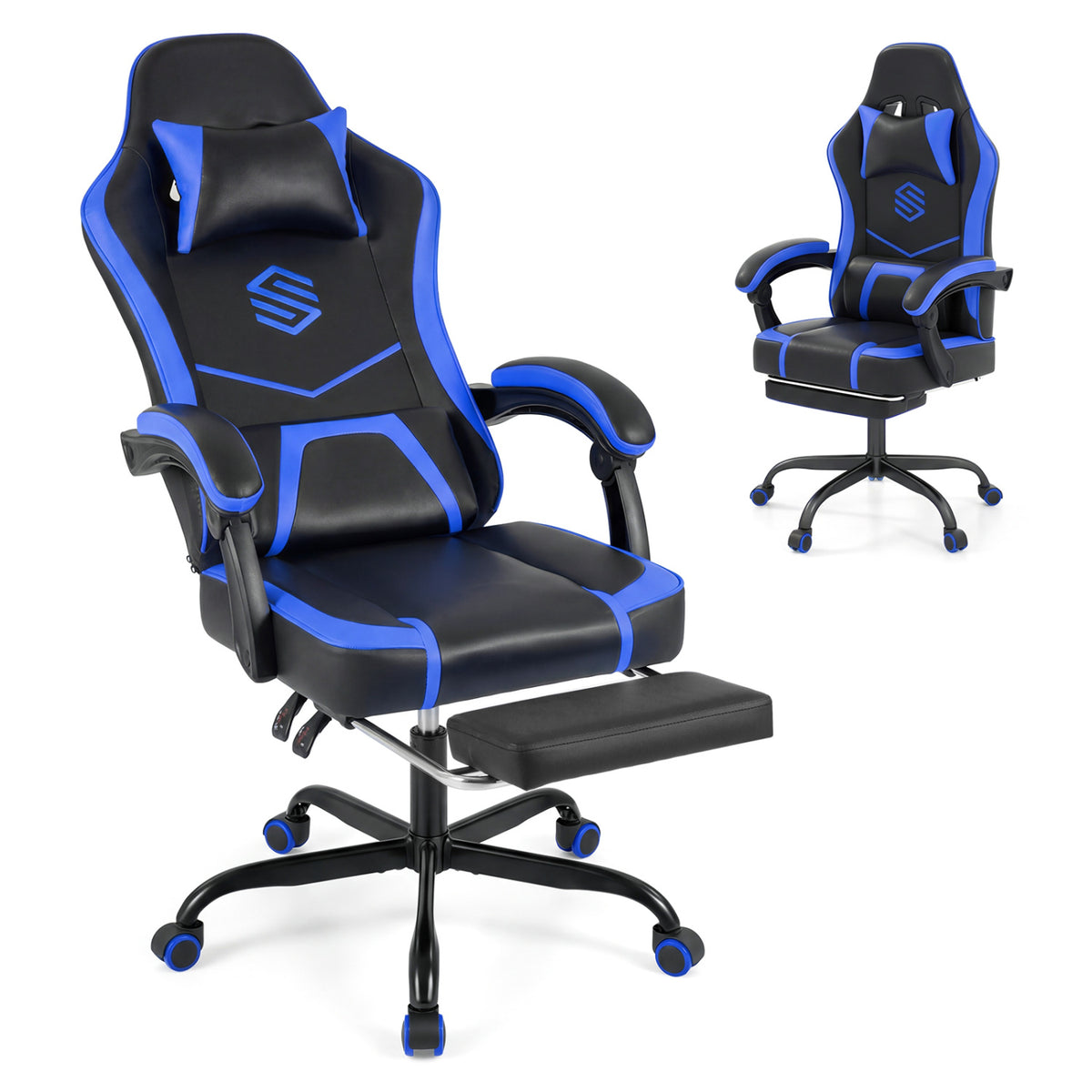 Gaming Chair Height Adjustable Computer Chair with Headrest Ergonomic Office Task Chair
